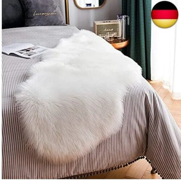 HLZDH Faux lambskin carpet white furry sheepskin rug faux fur decorative fur in super soft