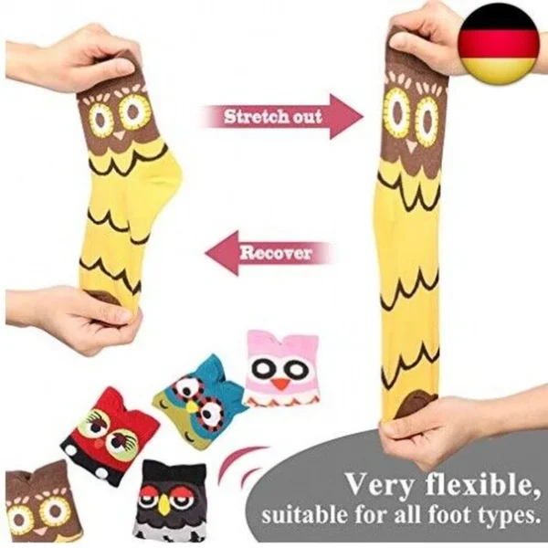 VDSOW Cute Funny Socks For Women 39-42, Colorful socks 5 Pairs Multipack Winter Socks Animal Owls