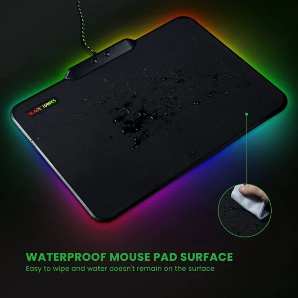 Gaming Mouse Pad RGB Mousepad Computer With Lights Pad With 9 Lighting Modes Permanent Medium USB TRS-64