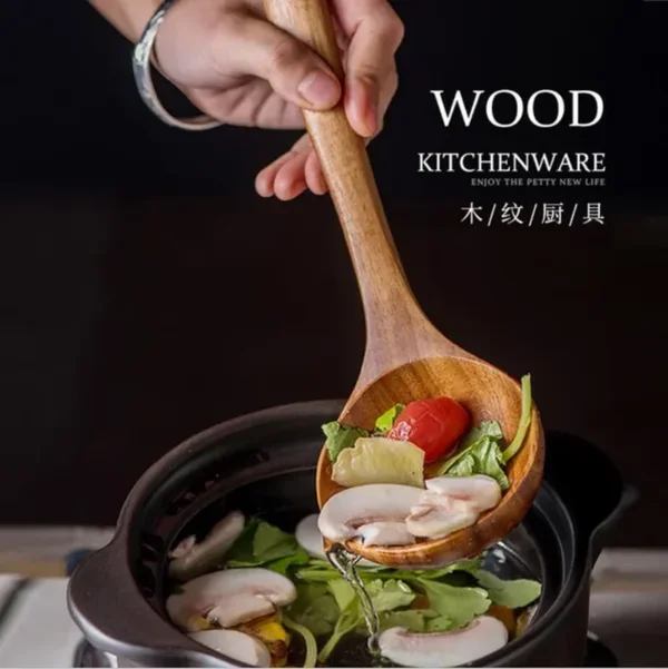 Wooden Cooking Utensils Wooden Spoons for Nonstick Chef Utensils Cookware for Cooking Wood Kitchen Cooking Utensils Supplies