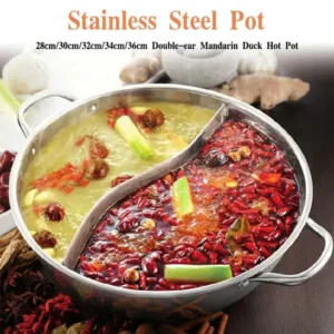 Stainless Steel Hot Pot Induction Cooker Gas Stove Compatible Pots Separate Home Kitchen Cookware Soup Cooking Pot Twin Divided