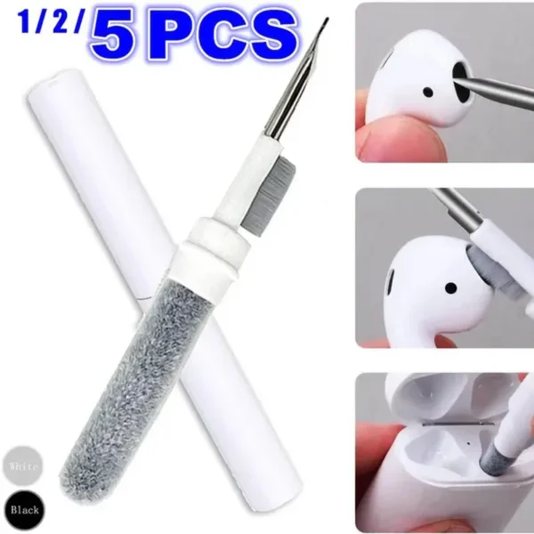 1/2/5Pcs Bluetooth Earbuds Cleaning Pen for Air-Pods Earplugs Headphones, Air-Pods Pro 1 2 3, Portable 3 in 1 Wireless Earphone Case Cleaning Tools Kit Cleaning Brush