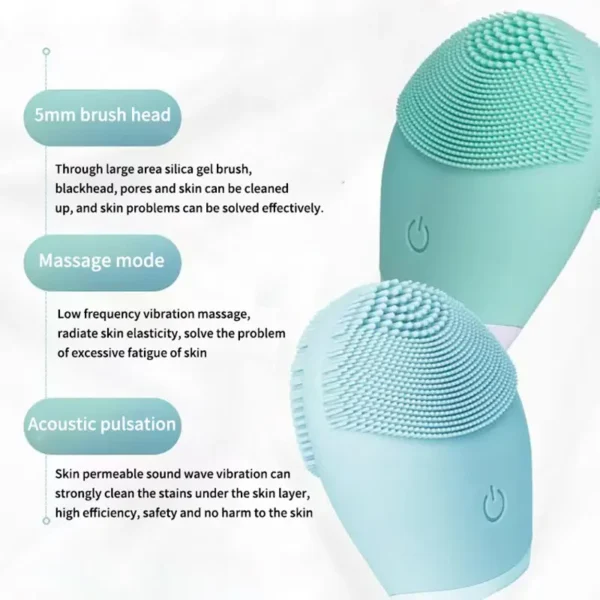 Electric Silicone Facial Cleanser Massager Face Cleaning Tool Skincare Massage Tool Beauty Machine Vibration Cleaning of Pores Self Provided Batter