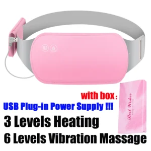 Electric Period Cramp  Help Women Girls Massager Vibrating Heating Belt for Menstrual Waist Stomach Abdominal Warm Palace Belt