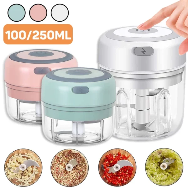 Electric Kitchen Food Chopper Mincer Mini Garlic Masher Crusher USB Portable Meat Grinder Vegetable Chopper for Kitchen Gadgets