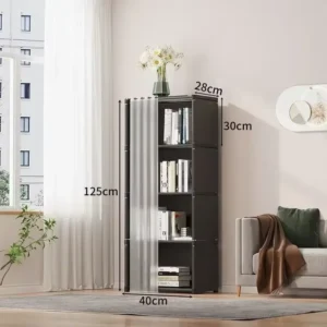 This modern minimalist wardrobe features six layers designed to be dustproof, offering high capacity for storage. It serves as a partition bookshelf suitable for the bedroom, allowing for simple assembly and efficient organization of bedroom furniture