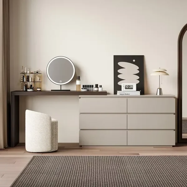 Italian Minimalist Simple Multifunctional Makeup Table: An Addition to the Bedroom Dresser Top Collection