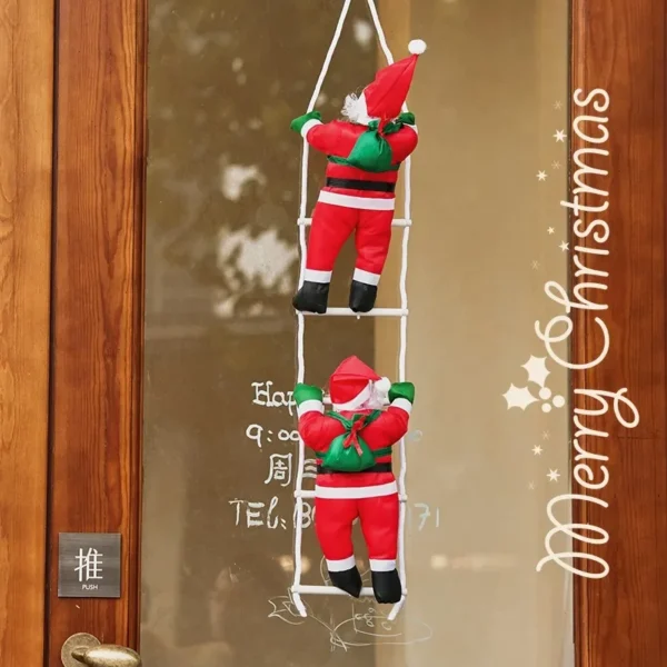 Santa Claus Climbing Ladder Decor Roof Pendant Merry Christmas Decoration for Home Cristmas Tree Ornament New Year Gift Holiday Party Tool