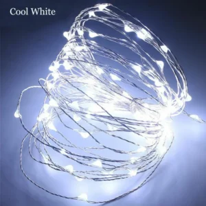 1M 2M Copper Wire LED String Lights Holiday Festive Lighting Fairy Garland for Christmas Tree Wedding Party Decoration