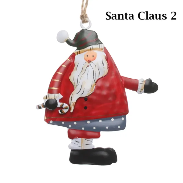 Christmas Angel Santa Claus Snowman Ornament Retro Decorative Metal Ornament Xmas Tree Decor Hanging Pendant Home Party Wedding Decor Gift