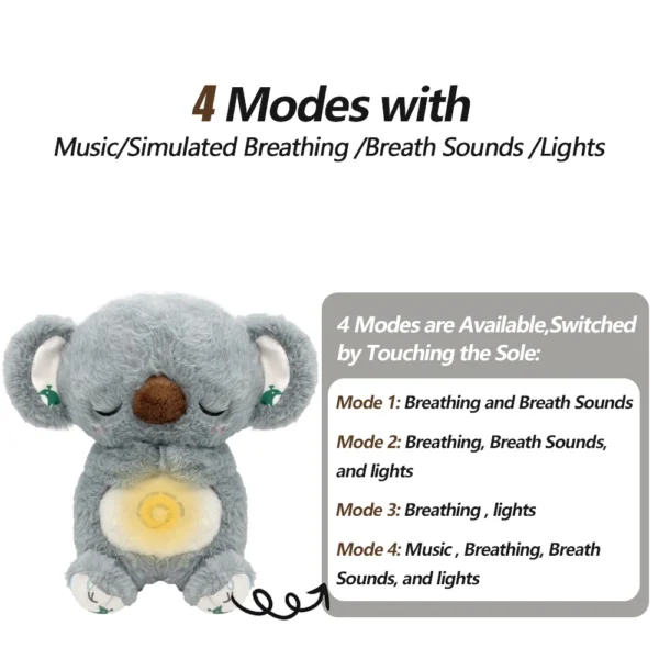 Breathing Calming Otter Sleep Improvement Plush Toy Playmate Otter Baby Plush Toy with Light Sound Newborn Sensory Comfortable Baby Birthday Gift