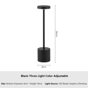 Classic Metal Touch Sensor LED Table Lamp Rechargeable Desk Lamp Italian Style Ambient Light 3 Colors Creative Ambient Light Bar Room Decor Night Light