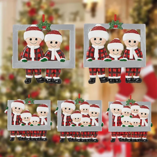 DIY Christmas Family Pendant Adorable Merry Christmas Decorations for Home Navidad Festive 2023 Christmas Tree Hanging Ornament New Year 2024