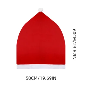 1-6PCS Christmas Decor Chair Seat Backrest Covers Santa Claus Red Hat Chair Cap Kitchen Dining Chair Festive Slipcovers Sets for Christmas Holiday