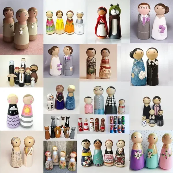 Arts &amp; Crafts 4/8PC Unpainted Wooden Peg Dolls Toys for Children DIY Color Painting Girl Boy Doll Bodies Room Decorations Arts and Crafts