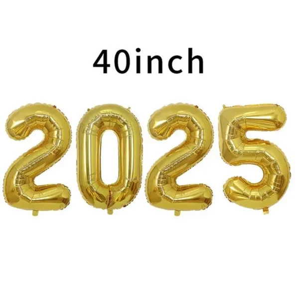 40 Inch Rose Gold/Black/Gold 2025 Number Foil Balloons Amazing Party Confetti Balloons Latex Balloons 25 Count 2025 New Year Eve Festival Party Supplies