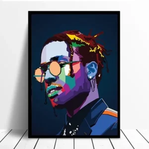 Modern Pop Art "No Frame ", Canvas Printing Modern Home Decoration Art,Asap Rocky WPAP Pop Poster Decoration