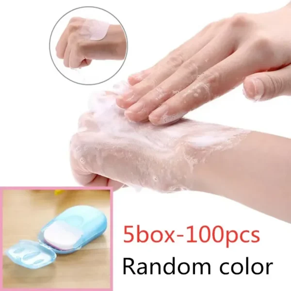 Portable Soap Paper Disposable Travel Camping Mini Cleaning Soaps for Washing Cleaning Hand for Outdoor Hiking Outdoor Supplies