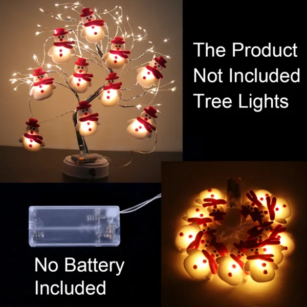 Snowman Christmas LED Garland String Light Merry Christmas Decorations for Home 2024 Cristmas Tree Adorable Ornament Xmas Navidad Gifts