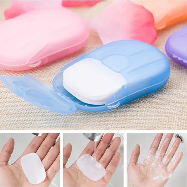 Portable Soap Paper Disposable Travel Camping Mini Cleaning Soaps for Washing Cleaning Hand for Outdoor Hiking Outdoor Supplies