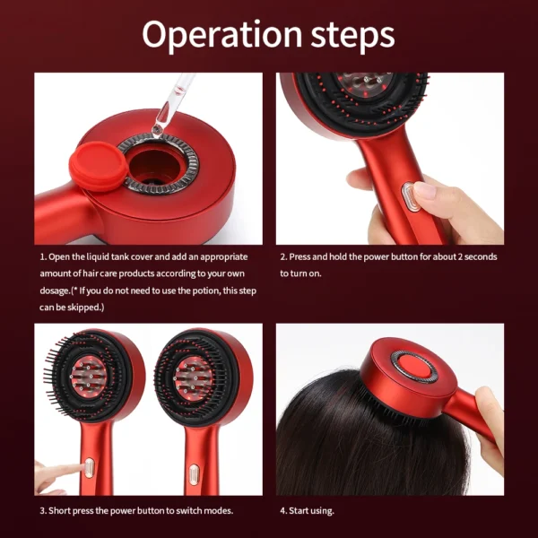 Electric Stimulating Hair Growth Vibration Massage Comb Red Light Therapy Hair Growth Massage Scalp Brush anti Hair Loss Liquid Oil Applicator Hair Care