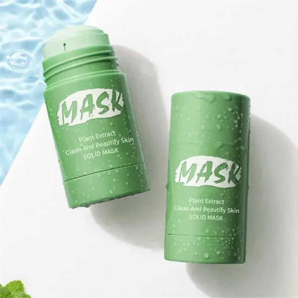 Fantastic Cleansing Green Tea Mud Mask Stick for Face Moisturizing Deep Cleansing Eggplant Solid Clay Mask Purifying Blackhead Pores Face Care