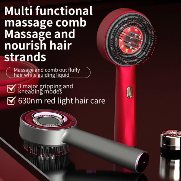 Electric Stimulating Hair Growth Vibration Massage Comb Red Light Therapy Hair Growth Massage Scalp Brush anti Hair Loss Liquid Oil Applicator Hair Care