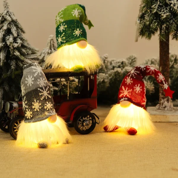 Christmas Gnome Faceless Doll Night Light Merry Festive Christmas Decorations for Home Holiday Ornament Xmas Gift Navidad New Year Holiday