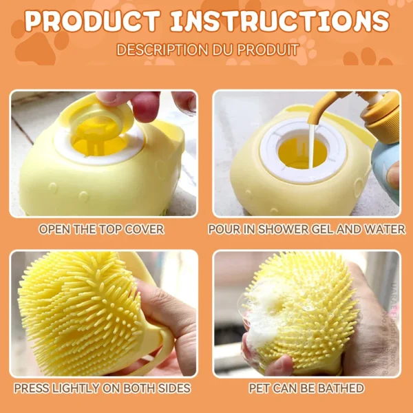 Shampoo Dispenser Pet Brush