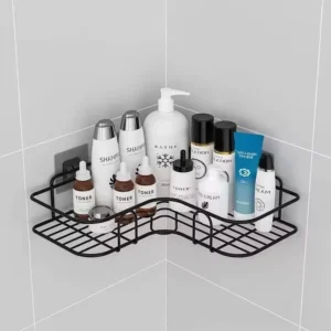 Bathroom Stylish Shelf Wall Mounted Corner Storage Shelves Shampoo Holder Cosmetic Rack Iron Shower Drain Basket Bathroom Organizer