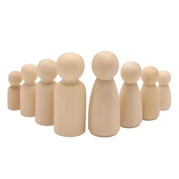 Arts &amp; Crafts 4/8PC Unpainted Wooden Peg Dolls Toys for Children DIY Color Painting Girl Boy Doll Bodies Room Decorations Arts and Crafts