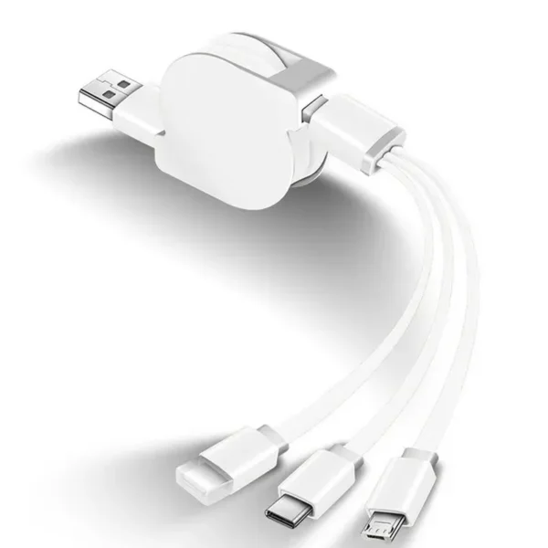 1PCS 3 in 1 New Telescopic Fast USB-C Type C / IOS / Micro USB Fast Charger Data Cable (Length: 1M)