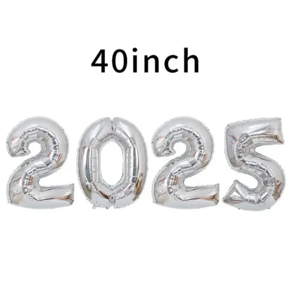 40 Inch Rose Gold/Black/Gold 2025 Number Foil Balloons Amazing Party Confetti Balloons Latex Balloons 25 Count 2025 New Year Eve Festival Party Supplies