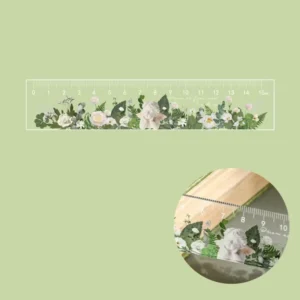 Cute Plant Clear Ruler - Acrylic Ruler 5.91Inch School Ruler with Centimeters