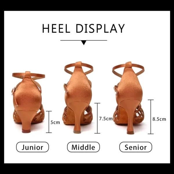 New Women&#039;S Classy Latin Dance Shoes Ballroom High Heel Dance Shoes Soft Sole Tango Salsa Party Shoes for Ladies Girl Sandals