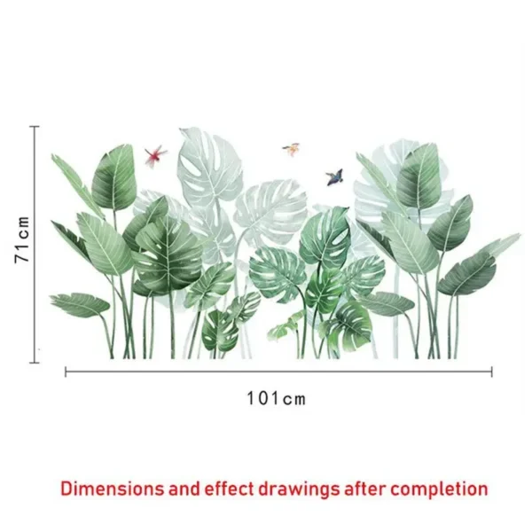 Beautiful Waterproof Wall Decoration Painting Rainforest Green Leaf Wall Sticker Living Room Bedroom Decoration Sticker Home Decoration