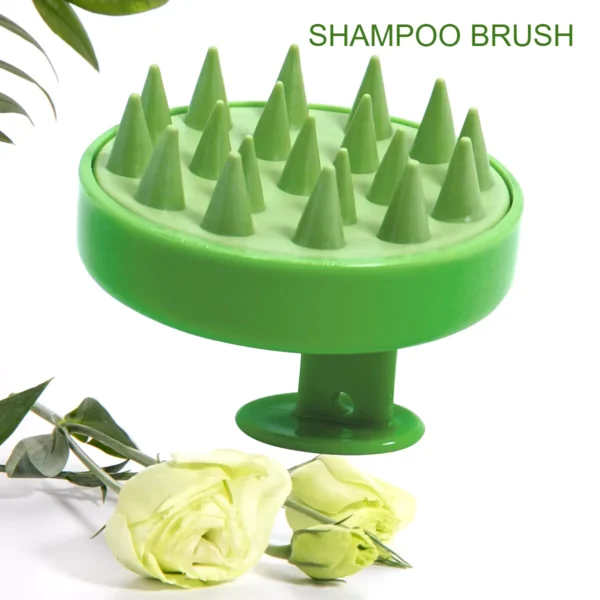 Silicone Shampoo Healthy Scalp Hair Massager Head Body Scalp Massage Brush Scalp Massage Brush Comb Magic Handle Brush Spa Massage Brush