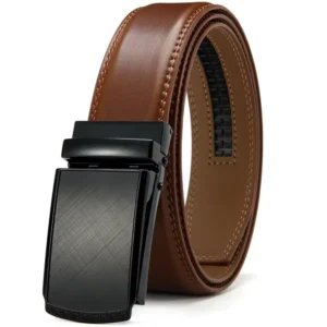 Fashionable Mens Belt Genuine Natural Leather Luxury Belt Metal Automatic Alloy Buckle Fashion Ratchet Belts for Men Cowhide High Quality Belt