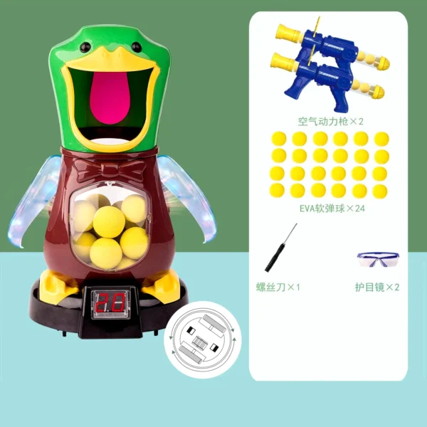 Fun Game Air-Powered ​Hungry Shooting Duck Toys Soft Bullet Ball Shoot Electronic Scoring Battle Duck Sniper Delight Game Duck Toys Gifts