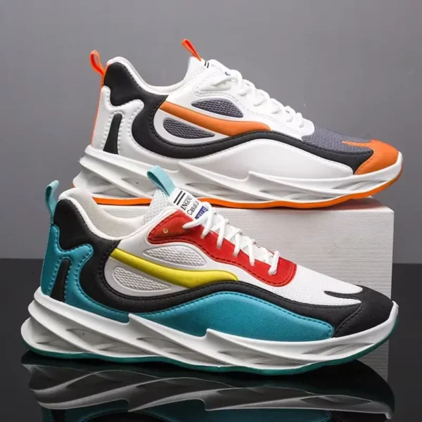 Men&#039;s Comfortable Shoes for Summer 2024: Breathable Fabric Casual Footwear with Thick Soles, Featuring a Trendy Korean Design for Sports Enthusiasts.