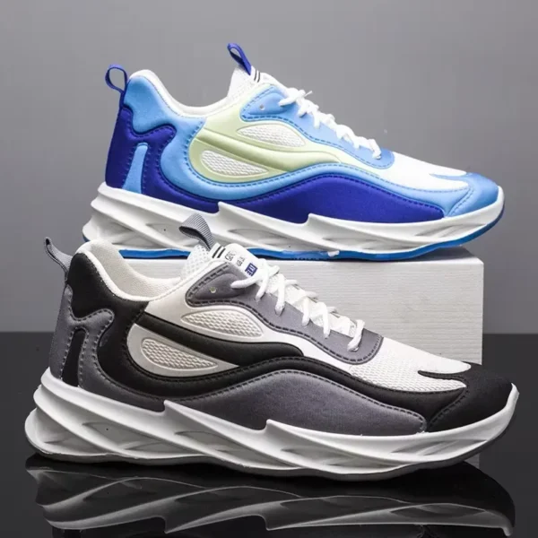 Men&#039;s Comfortable Shoes for Summer 2024: Breathable Fabric Casual Footwear with Thick Soles, Featuring a Trendy Korean Design for Sports Enthusiasts.