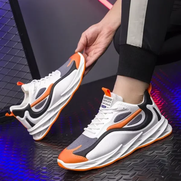 Men&#039;s Comfortable Shoes for Summer 2024: Breathable Fabric Casual Footwear with Thick Soles, Featuring a Trendy Korean Design for Sports Enthusiasts.