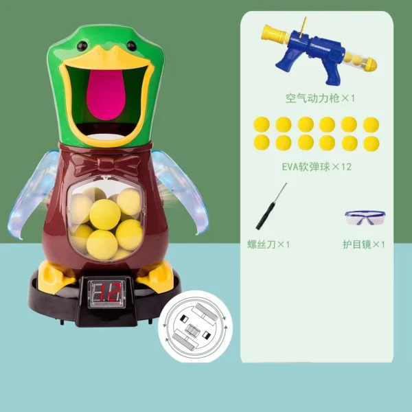 Fun Game Air-Powered ​Hungry Shooting Duck Toys Soft Bullet Ball Shoot Electronic Scoring Battle Duck Sniper Delight Game Duck Toys Gifts