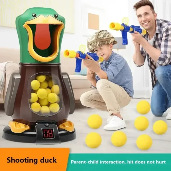 Fun Game Air-Powered ​Hungry Shooting Duck Toys Soft Bullet Ball Shoot Electronic Scoring Battle Duck Sniper Delight Game Duck Toys Gifts