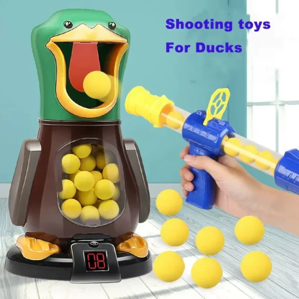 Fun Game Air-Powered ​Hungry Shooting Duck Toys Soft Bullet Ball Shoot Electronic Scoring Battle Duck Sniper Delight Game Duck Toys Gifts