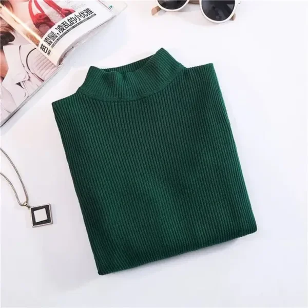 Stylish Casual New-Coming Winter Turtleneck Stylish Pullovers Sweaters Primer Shirt Long Sleeve Short Slim-Fit Tight Sweater