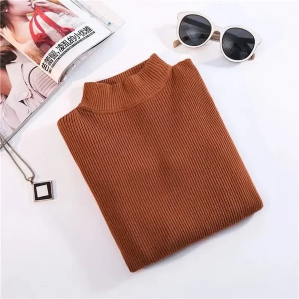 Stylish Casual New-Coming Winter Turtleneck Stylish Pullovers Sweaters Primer Shirt Long Sleeve Short Slim-Fit Tight Sweater